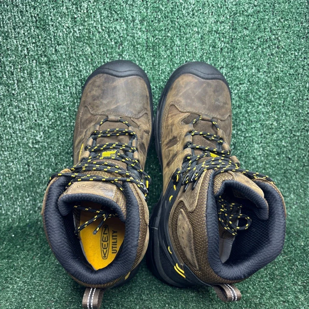 KEEN Utility Dover Waterproof Gorpcore Brown Leather Work‎ Boot Mens 12EE Wide
